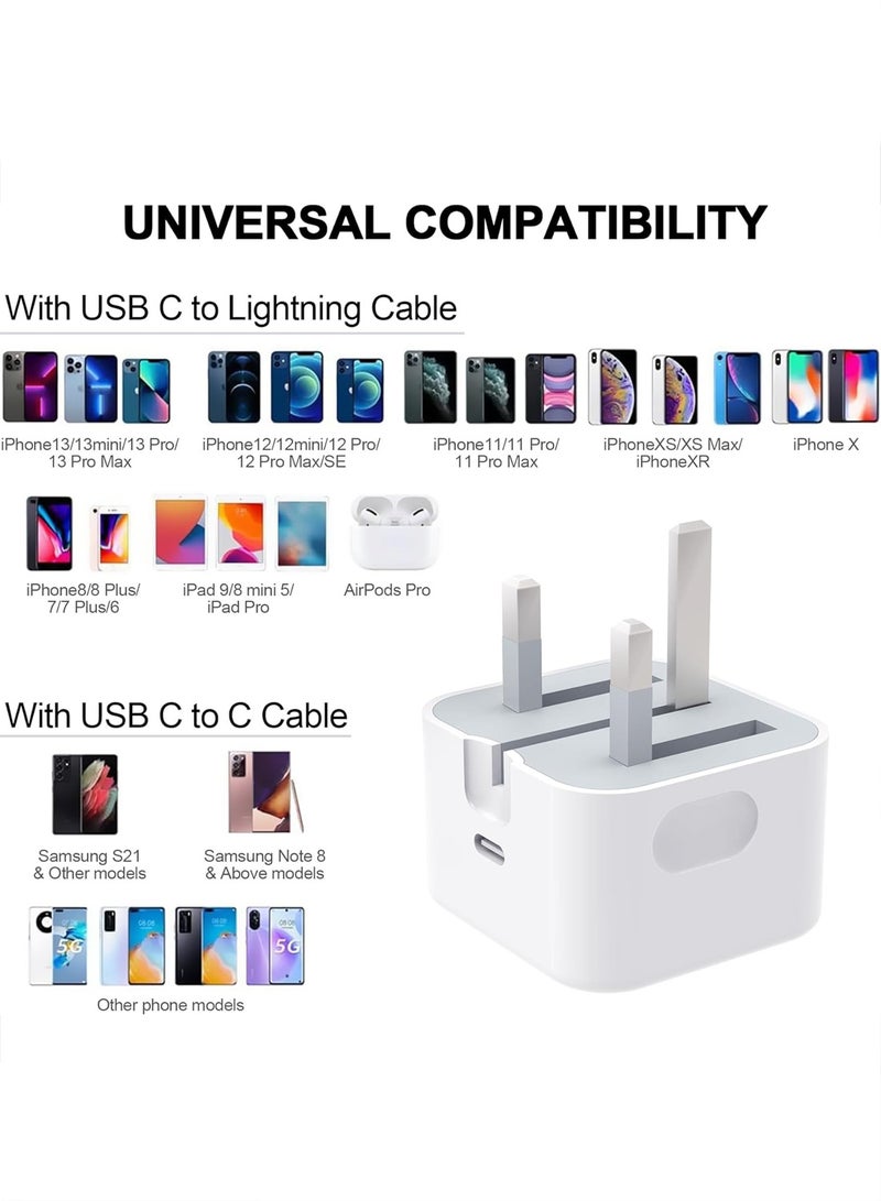 X-level 20W PD Fast Charger, Type-C Power Block Wall Charger Plug Adapter, 1M USB-C to Lightning Cable for  iPhone 16 15 14 13 12 11 Pro Mini XS XR X, iPad, AirPod, white - Image 5