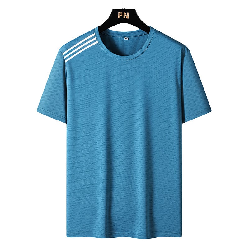 2022 New Couple Ice Silk Quick-Drying T-Shirt Plus Size Fat Short-Sleeved T-Shirt Men And Women All-Match - Image 1