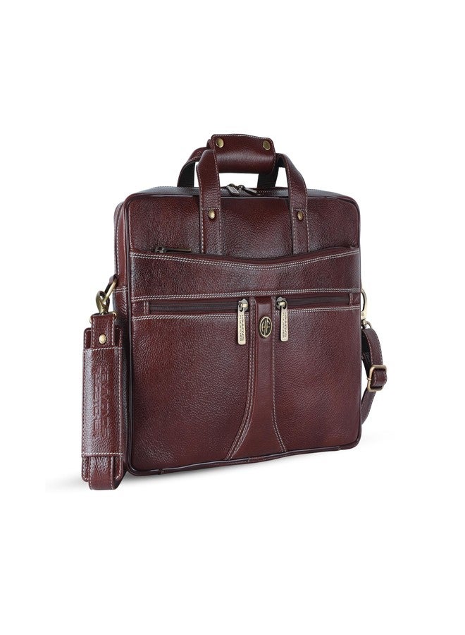 HAMMONDS FLYCATCHER حقيبة لابتوب من جلد هاموندز فلاي كاتشر للرجال بحجم 15.6 بوصة - حقيبة مكتبية للرجال للمكتب والسفر والاستخدام اليومي، حزام قابل للتعديل - مقاومة للماء - ضمان لمدة سنة - Image 1