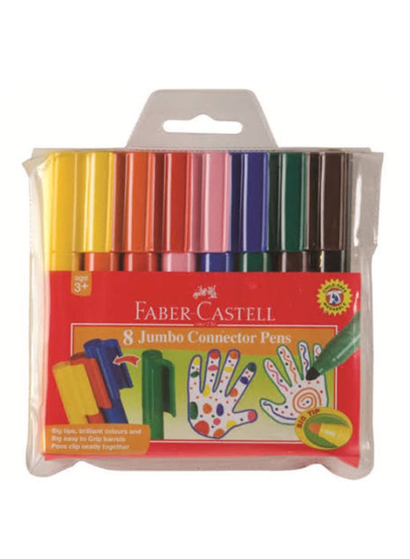 FABER-CASTELL 8-Piece Jumbo Connector Pen Set Multicolour  - Image 1