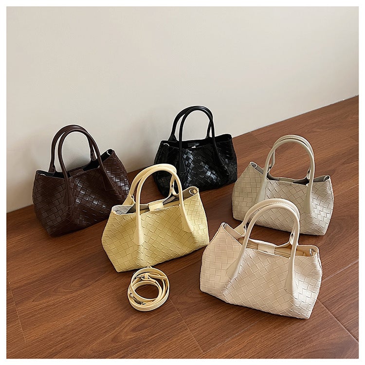 Fashion Simple Popular Woven Shoulder Handbag Vegetable Basket Bag Women'S Bag Crossbody Bag - Image 4