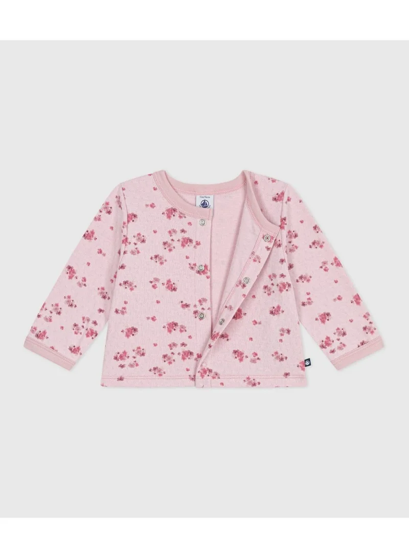 Petit Bateau Babies' floral-print cotton cardigan