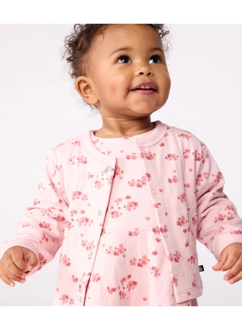 Petit Bateau Babies' floral-print cotton cardigan