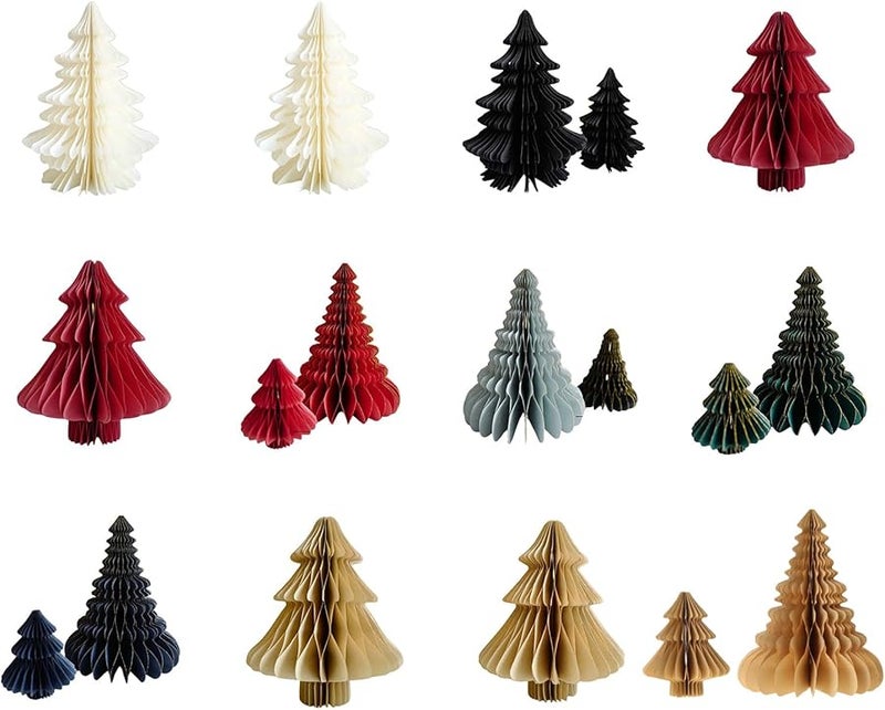 Brown Trumpet Christmas Paper Ornaments Handmade Desk Tree Festive Home Decor - Image 4