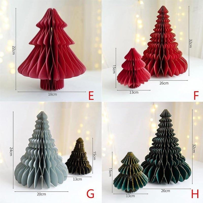 Brown Trumpet Christmas Paper Ornaments Handmade Desk Tree Festive Home Decor - Image 5