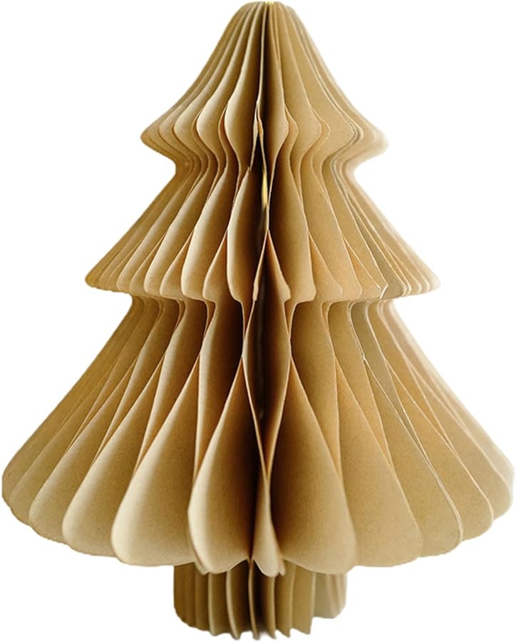 Brown Trumpet Christmas Paper Ornaments Handmade Desk Tree Festive Home Decor - Image 2