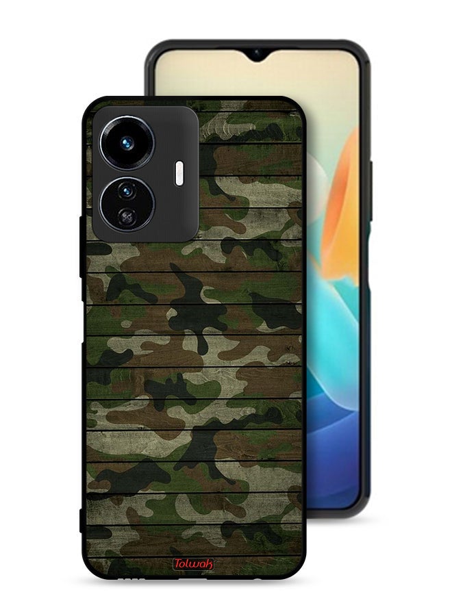 Tolwak Vivo Y77 5G Protective Case Cover Camouflage Wooden Pattern - Image 1
