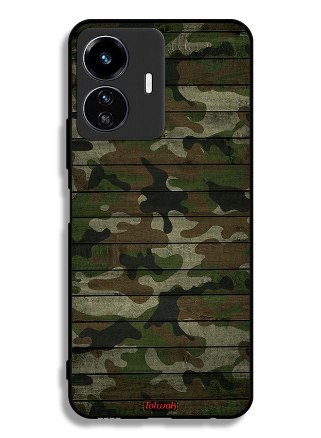 Tolwak Vivo Y77 5G Protective Case Cover Camouflage Wooden Pattern - Image 2