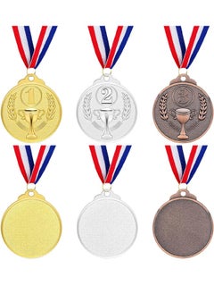 Generic Set of 3 Number Medals, Gold Silver Bronze Winner Medals with Ribbon, Winner Awards 1st 2nd 3rd Metal Medals, Olympic Style Winner Awards for Sports, Party, Tournaments, ,Competitions（Diam：2 inch）  - Image 2