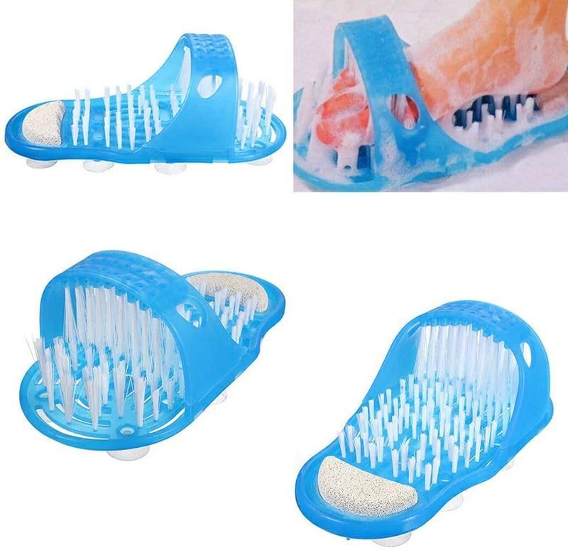 Bristle Foot Brush for Cleaning Slippers, Bathroom and Shower Washing Bendless, Slipper Foot Brush for Cleaning Feet, Floor Massage Stick - Image 3