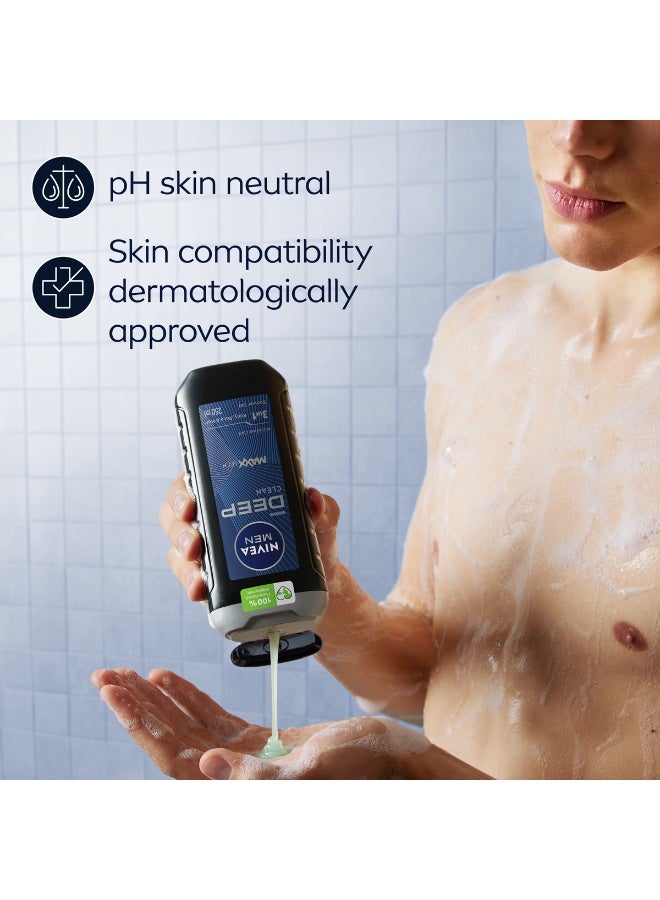 Nivea Men Deep Clean Shave Shaving Gel, 200ml + Men Deep After Shave Lotion, 100ml + Men Deep Shower Gel With - Image 4