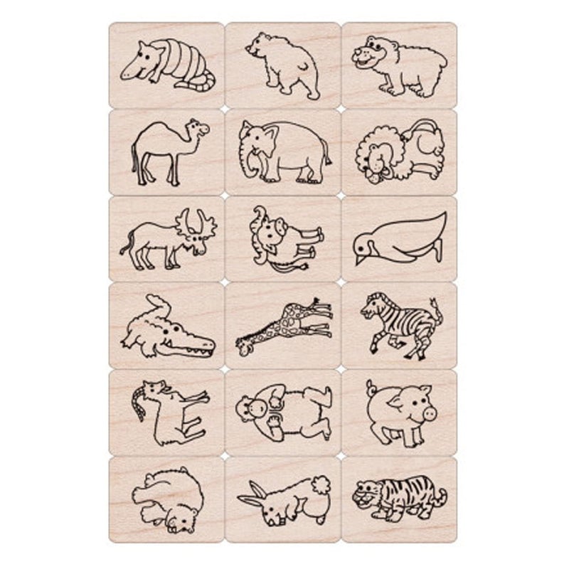 Hero Arts LL411 Ink 'n' Stamp Wood Sets, Fun Animals - Image 4