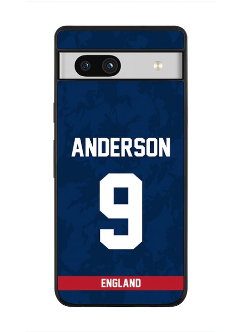 Cover for Google Pixel 7a 5G Case , Rugged Black Slim fit Soft Flexible Thin Protective Phone Cases - Player Name - James Anderson, Jersey Number- 9