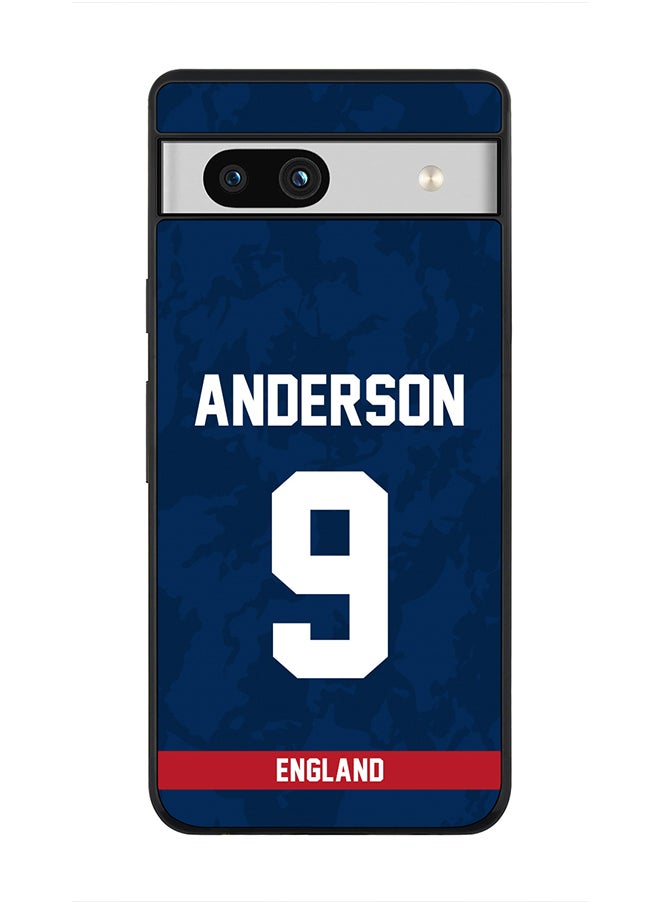 Cover for Google Pixel 7a 5G Case , Rugged Black Slim fit Soft Flexible Thin Protective Phone Cases - Player Name - James Anderson, Jersey Number- 9