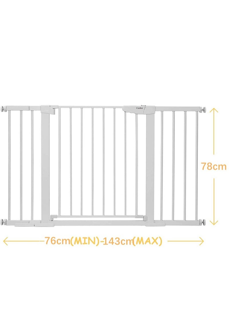 RuiHhome Auto Close Safety Baby Gate, Extra Wide Child Gate, Maximum Suitable For 143 cm, Including 10cm, 20cm, 30cm Extension Rack, Easy Walk Thru Durability Dog Gate for Stairs, Doorways  - Image 2