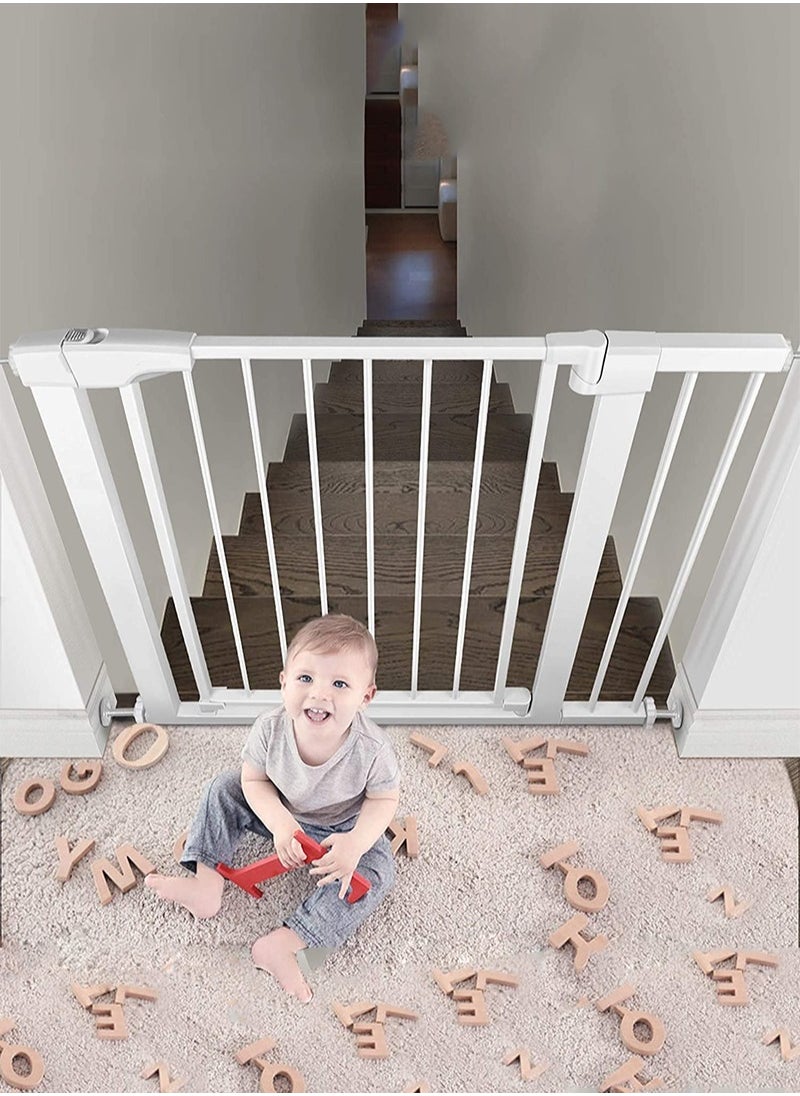 RuiHhome Auto Close Safety Baby Gate, Extra Wide Child Gate, Maximum Suitable For 143 cm, Including 10cm, 20cm, 30cm Extension Rack, Easy Walk Thru Durability Dog Gate for Stairs, Doorways  - Image 5