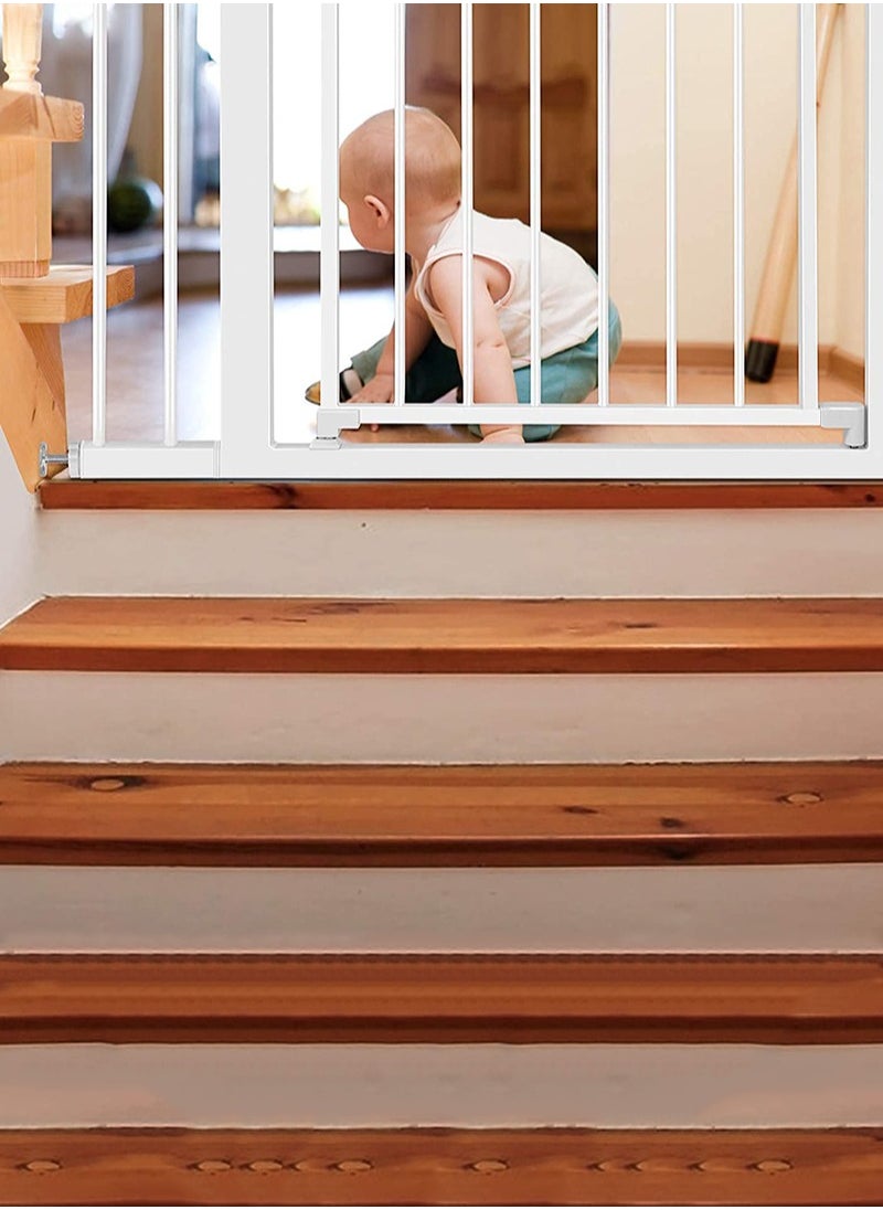 RuiHhome - Auto Close Safety Baby Gate, Extra Wide Child Gate, Maximum Suitable For 143 cm, Including 10cm, 20cm, 30cm Extension Rack, Easy Walk Thru Durability Dog Gate for Stairs, Doorways - Image 1
