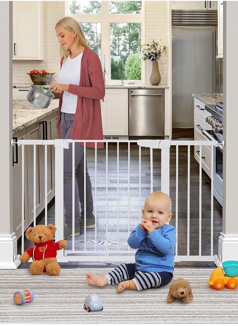 RuiHhome Auto Close Safety Baby Gate, Extra Wide Child Gate, Maximum Suitable For 143 cm, Including 10cm, 20cm, 30cm Extension Rack, Easy Walk Thru Durability Dog Gate for Stairs, Doorways  - Image 3