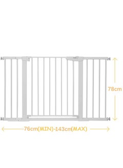RuiHhome Auto Close Safety Baby Gate, Extra Wide Child Gate, Maximum Suitable For 143 cm, Including 10cm, 20cm, 30cm Extension Rack, Easy Walk Thru Durability Dog Gate for Stairs, Doorways  - Image 2