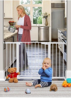 RuiHhome Auto Close Safety Baby Gate, Extra Wide Child Gate, Maximum Suitable For 143 cm, Including 10cm, 20cm, 30cm Extension Rack, Easy Walk Thru Durability Dog Gate for Stairs, Doorways  - Image 3