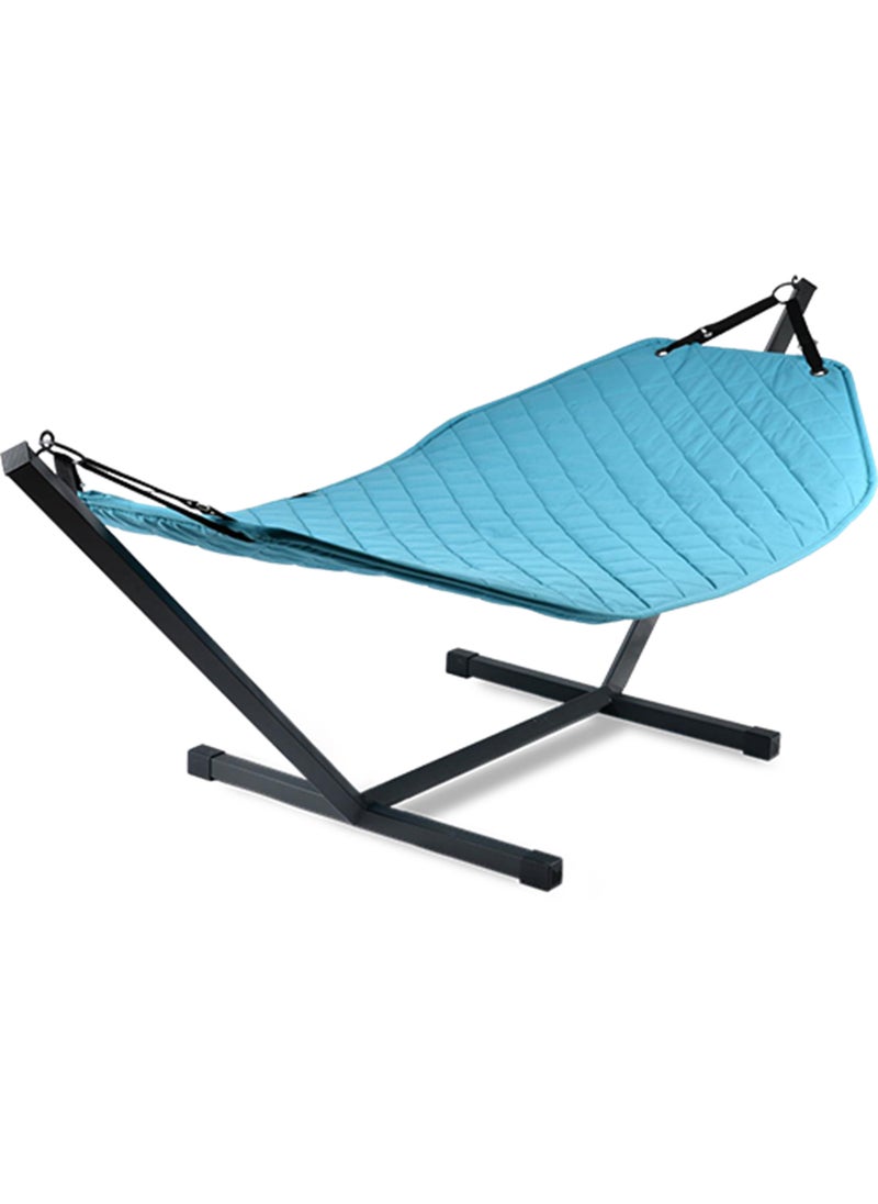 Extreme Lounging - Extreme Lounging® - Original Outdoor Hammock with Self Supporting Metal Stand - Made in UK - Premium Quality Quilted B-Hammock - Large UV Protected & Waterproof Swing (310x130x115cm) - Aqua - Image 1
