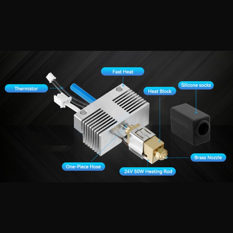 3D Printer Hot End Kit: Assembled Alloy Throat Brass Nozzle Heat Block - Plug And Play For Elegoo Neptune 4 Plus Neptune 4 Maximum 3D Printers - Image 4