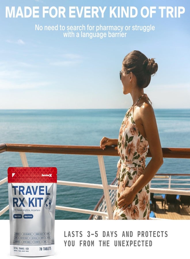 SurviveX Travel Medicine Kit - Compact TSA-Approved Medication Pack for Travel, Camping, Cruises - Includes Over-The-Counter Individual Medicine Packets - Image 5