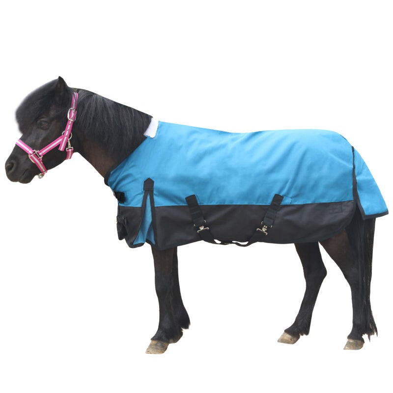 Gallopoff Mini Horse/Pony/Foal/Miniature Size 36"-51" Lightweight Waterproof & Breathable 1200 Denier Turnout Blanket with No Filling Peacockblue 39" - Image 1