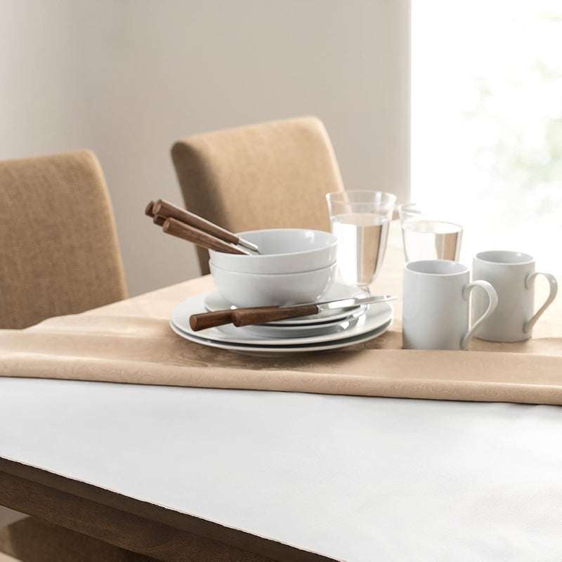 Elrene Home Fashions Deluxe Heavy Duty Table Pad Protector Cushioned Flannel Backing, 52" x 70", White - Image 1