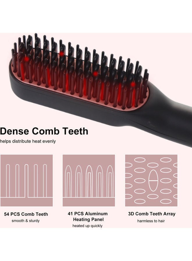 إسكدنيا فرشاة فرد الشعر الأيونية اسود/ذهبي وردي - Image 3