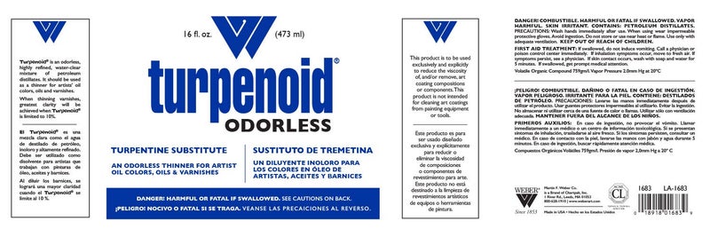 Weber Martin/ F. Weber 1683 Weber 16-Ounce Odorless Turpenoid, Clear - Image 2