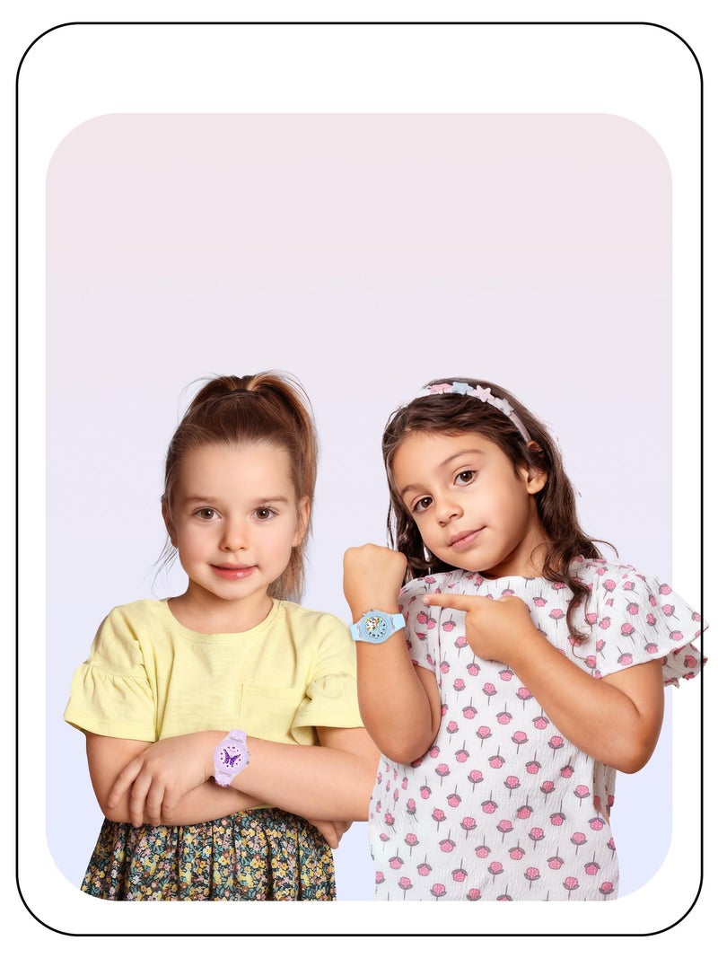 Spiky Analog Watch For Kids Combo (Purple & Blue) | 3D Cartoon | 7 Multicolor LED Luminous Lights With Silicone Strap | Unisex Best Birthday Gift | Analogue Wrist Watches For Girls & Boys | Age 3 to 10 Years | Combo Pack of 2 - Image 4