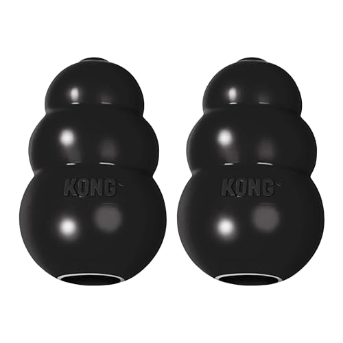 KONG Extreme Dog Toy Fetch Chew Toy TreatFilling Capabilities Erratic Bounce for Extended Play Time Most Durable Natural Rubber Material for Power Chewers for XLarge Dogs Pack of 2 - Image 1
