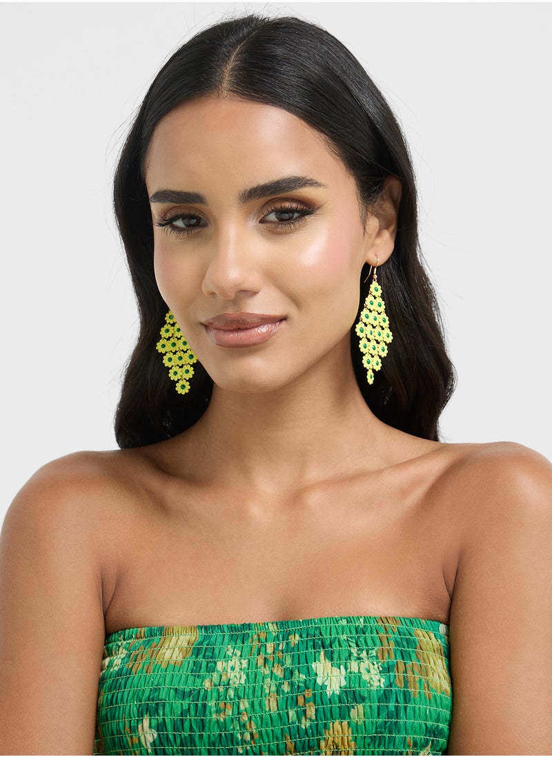 Ginger - Daisy Floral Drop Earrings - Image 1