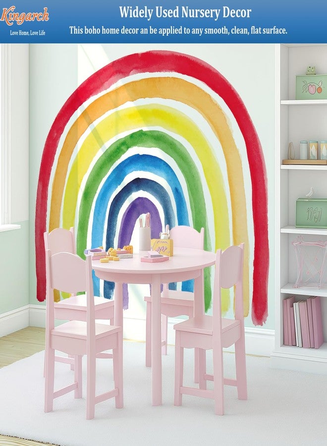 Kingarch Large Boho Rainbow Wall Decals, Colorful Peel and Stick Fabric Nursery Wall Decor, Removable Home Room Wall Decor Murals Stickers for Kids Girls Toddler Bedroom Living Room Playroom - Image 3