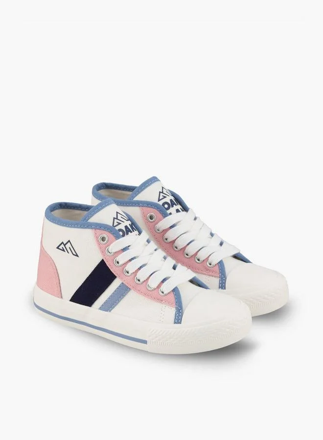 Oaklan By Shoexpress Girls Striped Lace-Up Ankle Sneakers