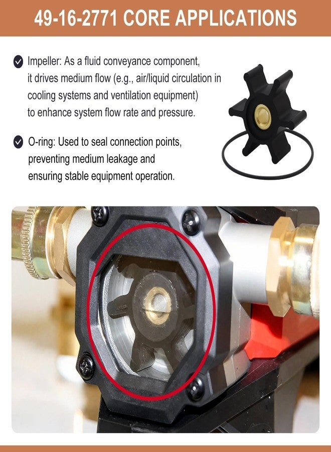 Powswopx طقم مروحة نحاسية وحلقة دائرية من Powswopx 49-16-2771 متوافق مع مضخة نقل Milwaukee M18، بديل 49-16-2771 49162771 - Image 5