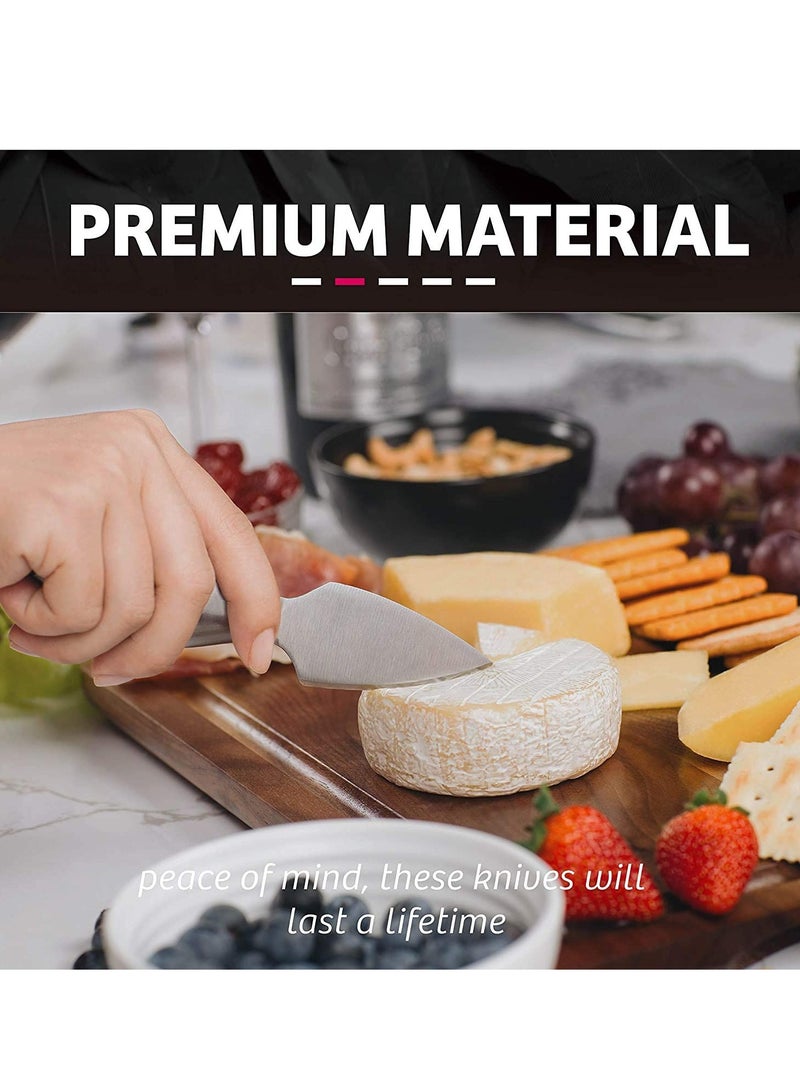 Cheese Knives Steel Stainless Cheese Slicer Cheese Cutter Spreader Fork Light Weight One-Piece Silver Design Cheese Knives Perfect Gifts for Char rie Board - Image 4