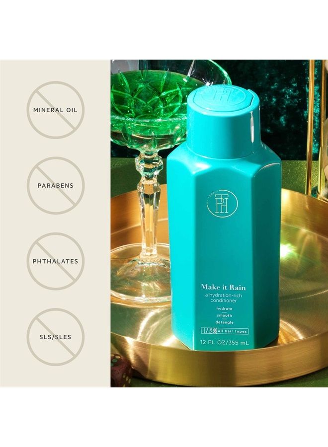 TPH BY TARAJI Make it Rain Hydrating & Strengthening Rinse Out Hair Conditioner with Aloe, Avocado Oil, & Moringa Oil | For All Hair Types| Vegan, Sulfate & Cruelty-Free| For Women & Men, 12 fl. oz - Image 4