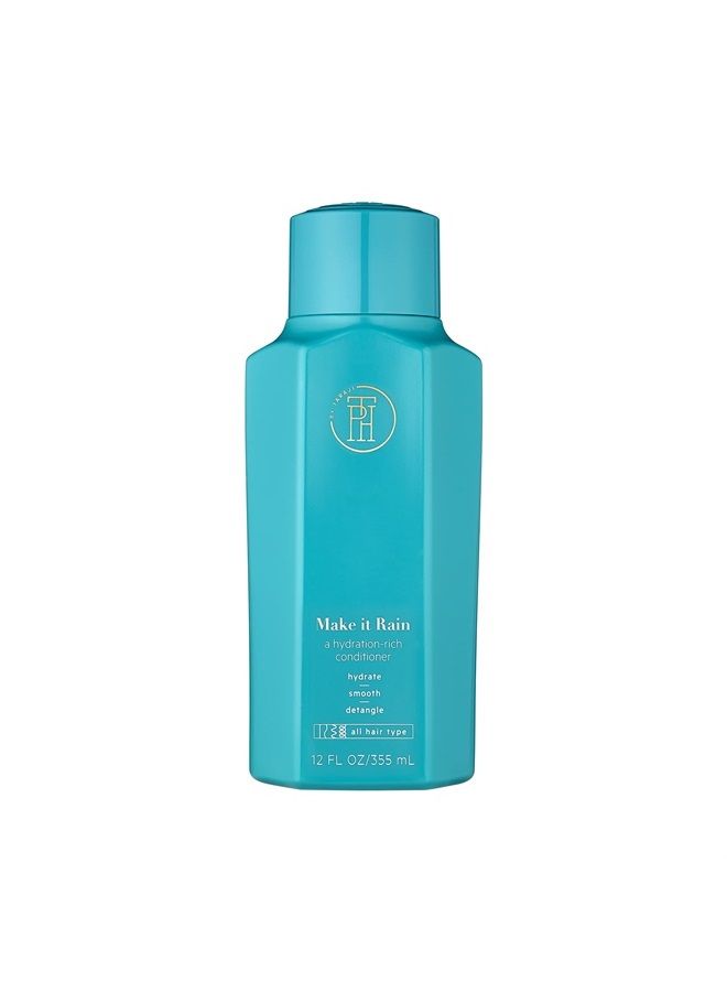TPH BY TARAJI Make it Rain Hydrating & Strengthening Rinse Out Hair Conditioner with Aloe, Avocado Oil, & Moringa Oil | For All Hair Types| Vegan, Sulfate & Cruelty-Free| For Women & Men, 12 fl. oz - Image 1