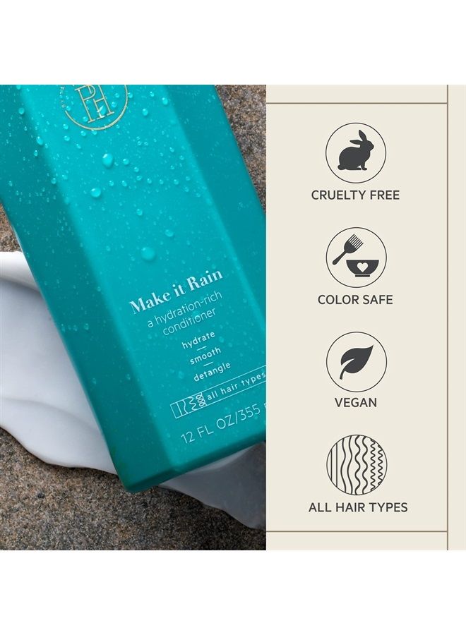 TPH BY TARAJI Make it Rain Hydrating & Strengthening Rinse Out Hair Conditioner with Aloe, Avocado Oil, & Moringa Oil | For All Hair Types| Vegan, Sulfate & Cruelty-Free| For Women & Men, 12 fl. oz - Image 3
