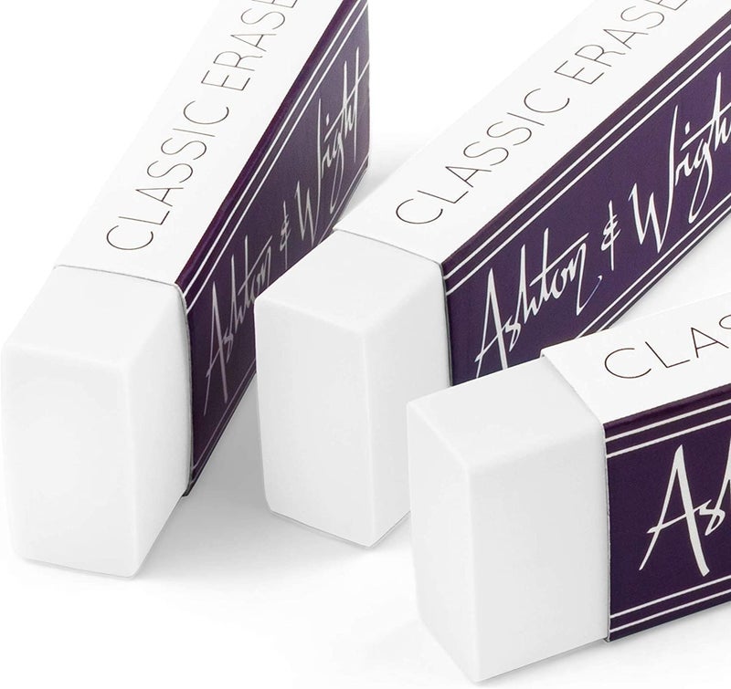 Ashton and Wright - Classic Eraser - Latex Free Plastic Rubber - Pack of 5 White - Image 2