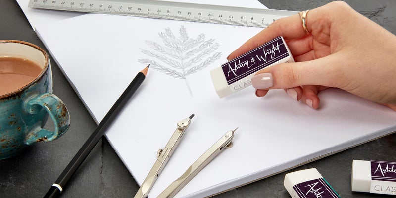 Ashton and Wright - Classic Eraser - Latex Free Plastic Rubber - Pack of 5 White - Image 5