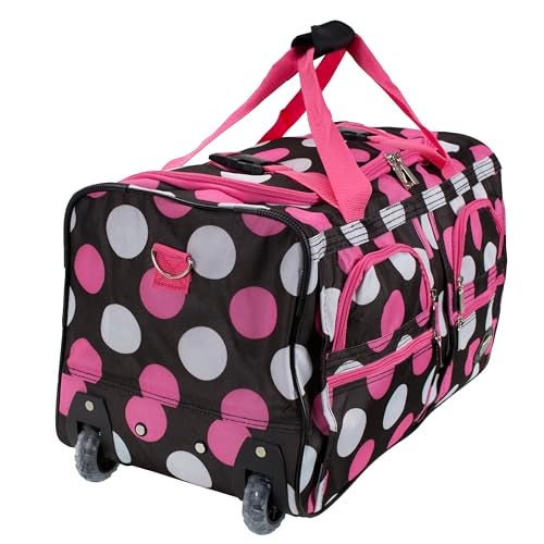 Rockland 22 Polyester Rolling Duffel Bag New Multi Pink - Image 3