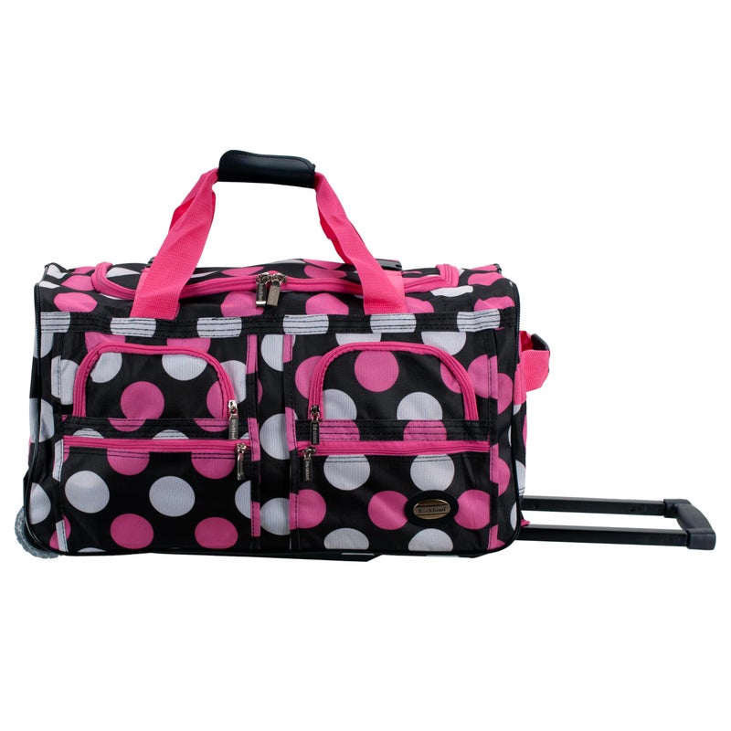 Rockland 22 Polyester Rolling Duffel Bag New Multi Pink - Image 2