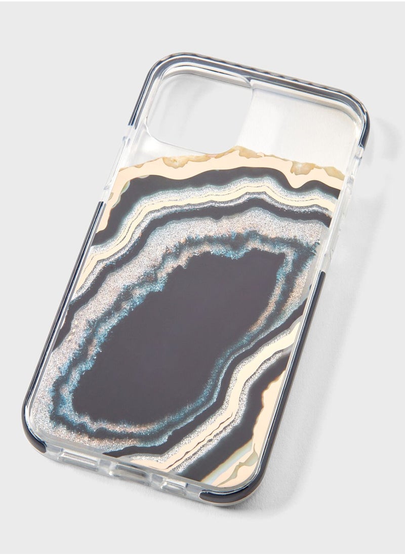 Claires Clear Black Gold Agate Iphone 12 Pro Case 