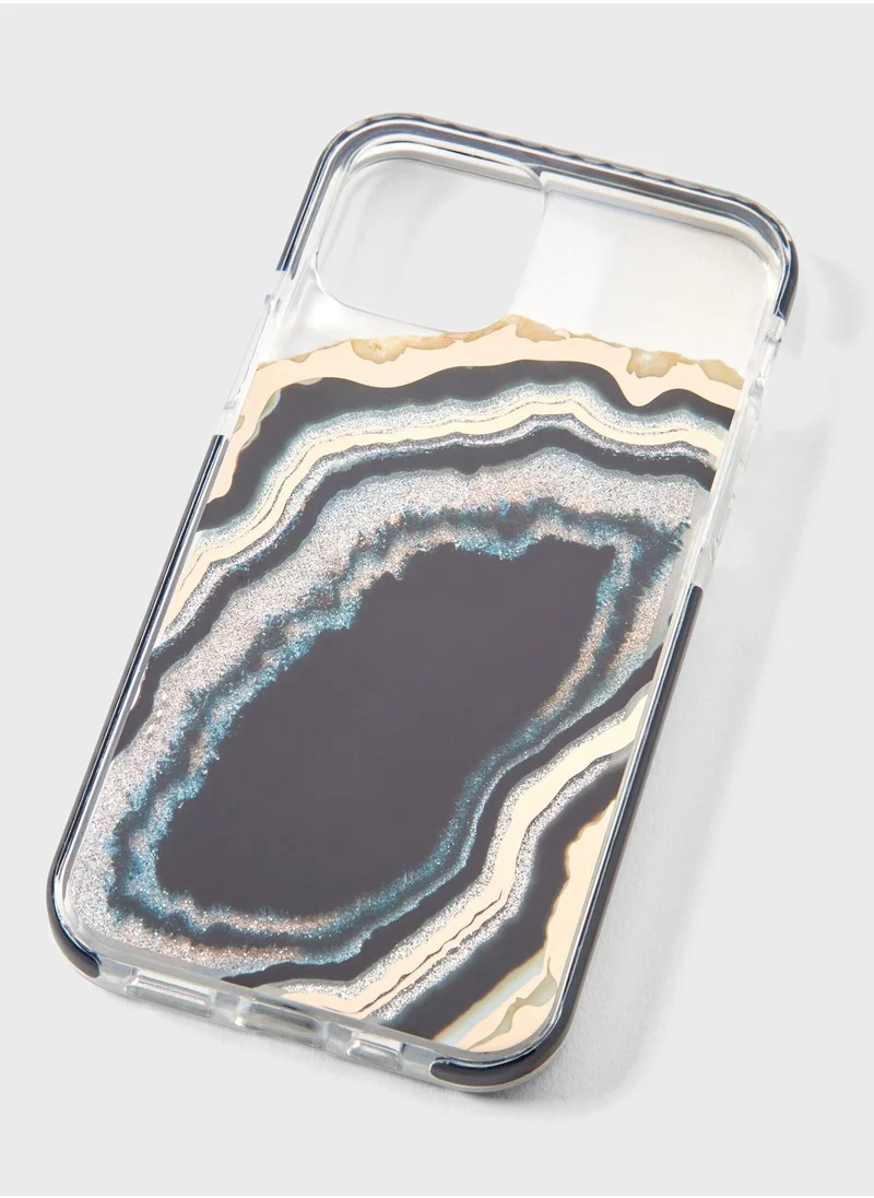 Claires Clear Black Gold Agate Iphone 12 Pro Case