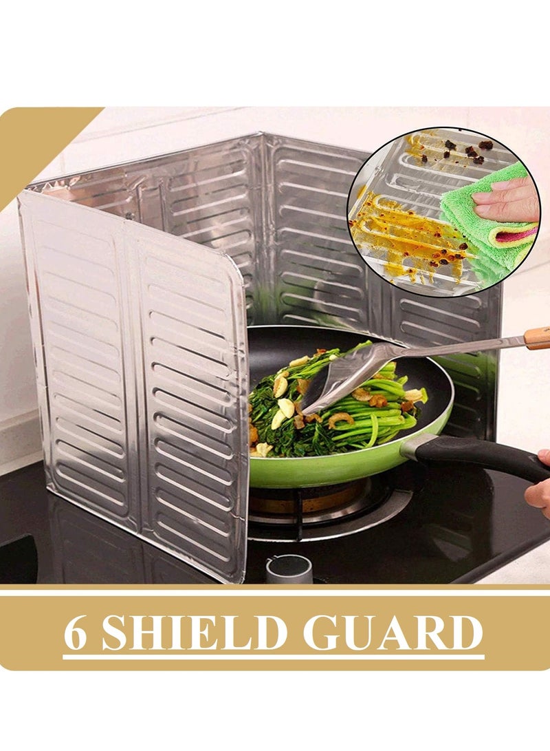 Meetion Oil Splash Guard Cooking, Aluminum Foil Gas Stove Oil Splatter Shield Screen For Stove Top, Frying Pan, Kitchen Tool For Wall Oil (1, Silver) - Image 4