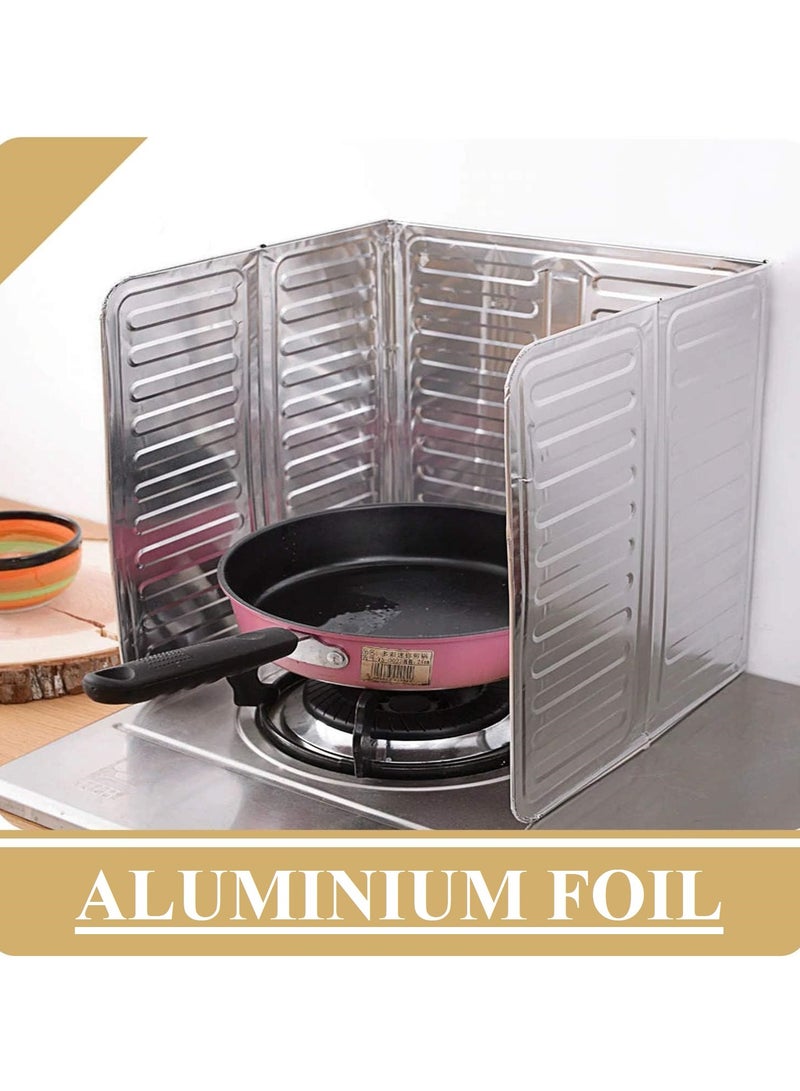 Meetion Oil Splash Guard Cooking, Aluminum Foil Gas Stove Oil Splatter Shield Screen For Stove Top, Frying Pan, Kitchen Tool For Wall Oil (1, Silver) - Image 5