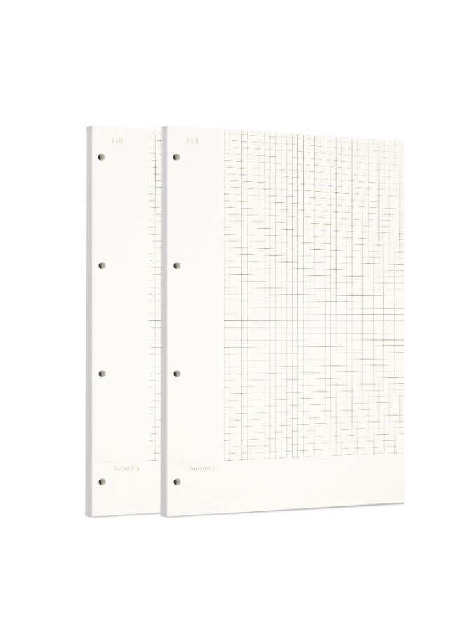 Zelten 2 Pack A4 90 Sheets/180 Pages Connell Loose Leaf Punched Paper Refills Paper for 4 Hole Binder Personal Organizer Diary Notebook Refillable Planner - Image 1